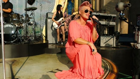 Pink canta "White Rabbit" em programa de TV